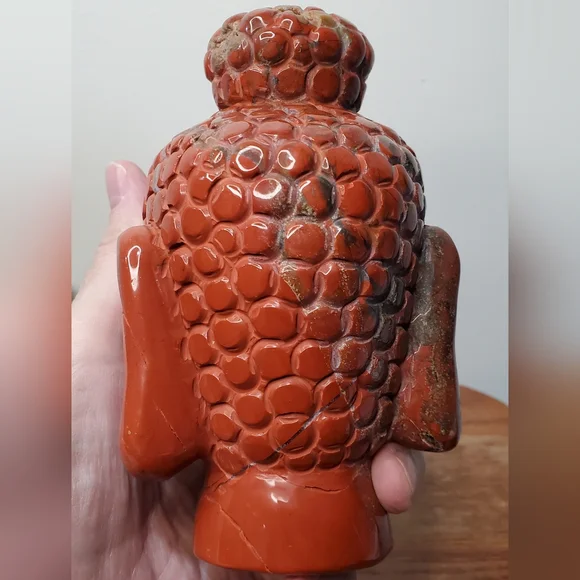 3.3 lbs Red Jasper Crystal Buddha Head, 6 inches - Picture 11 of 15